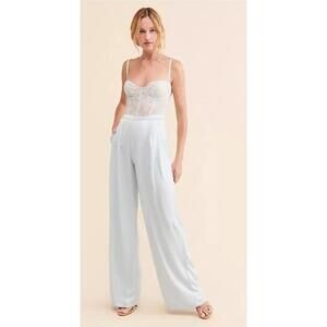 Anthropologie x Katie May - Women's Light Blue Lace Bustier Jumpsuit, Size S